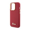 Guess Silicone Script Metal Logo & Frame - Etui iPhone 15 Pro Max (magenta)