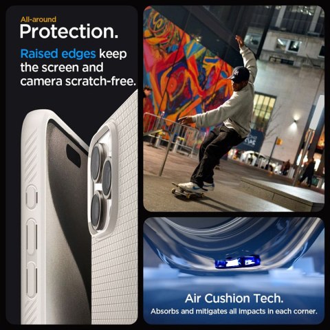 Spigen Liquid Air - Etui do iPhone 15 Pro (Natural Titanium) Spigen Liquid Air - Etui do iPhone 15 Pro (Natural Titanium)