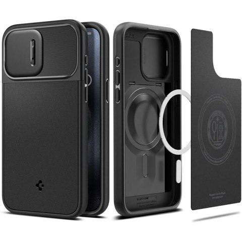 Spigen Optik Armor Mag MagSafe - Etui do iPhone 15 Pro (Czarny) Spigen Optik Armor Mag MagSafe - Etui do iPhone 15 Pro (Czarny)