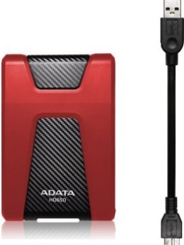 Dysk zewnętrzny HDD ADATA HD650 AHD650-2TU31-CRD (2 TB; 2.5 ; USB 3.1; kolor czerwony)