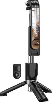 Borofone Uchwyt Selfie BY9 Streamer bluetooth ze statywem i pilotem czarny Borofone Uchwyt Selfie BY9 Streamer bluetooth ze statywem i pilotem czarny