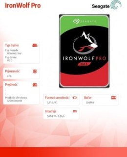 Dysk HDD Seagate IronWolf Pro ST4000NE001 (4 TB ; 3.5 ; 128 MB; 7200 obr/min)