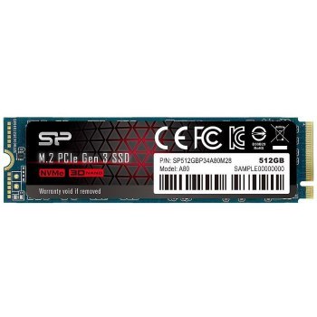 Dysk SSD Silicon Power A80 512GB M.2 PCIe NVMe Gen3x4 TLC 3400/2300 MB/s (SP512GBP34A80M28) Dysk SSD Silicon Power A80 512GB M.2 PCIe NVMe Gen3x4 TLC 3400/2300 MB/s (SP512GBP34A80M28)