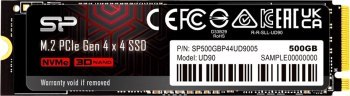 Dysk SSD Silicon Power UD90 500GB M.2 PCIe NVMe Gen4x4 NVMe 1.4 4800/3700 MB/s Dysk SSD Silicon Power UD90 500GB M.2 PCIe NVMe Gen4x4 NVMe 1.4 4800/3700 MB/s