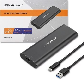 QOLTEC OBUDOWA DO DYSKÓW KIESZEŃ M.2 SATA SSD | NVME | USB TYP C QOLTEC OBUDOWA DO DYSKÓW KIESZEŃ M.2 SATA SSD | NVME | USB TYP C