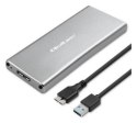 Qoltec Aluminiowa Obudowa | Kieszeń na dysk M.2 SSD | SATA | NGFF | USB 3.0 | Super speed 5Gb/s | 2TB | Srebrny