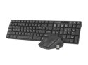 Zestaw klawiatura + mysz membranowa NATEC Stingray NZB-1440 (USB (Radio 2.4 GHz); (US); kolor czarny; optyczna; 1600 DPI 800 DPI