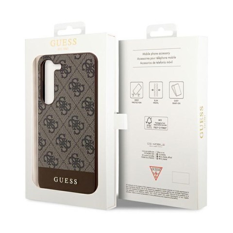 Guess 4G Bottom Stripe Metal Logo Collection - Etui Samsung Galaxy S24 (brązowy) Guess 4G Bottom Stripe Metal Logo Collection - Etui Samsung Galaxy S24 (brązowy)