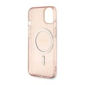 Guess Glitter Gold MagSafe - Etui iPhone 14 (Różowy)