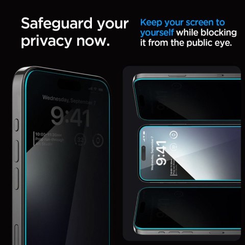Spigen GLAS.TR EZ FIT Privacy - Szkło hartowane z filtrem prywatyzującym do iPhone 15 Pro Spigen GLAS.TR EZ FIT Privacy - Szkło hartowane z filtrem prywatyzującym do iPhone 15 Pro