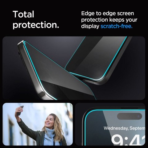 Spigen GLAS.TR EZ FIT Privacy - Szkło hartowane z filtrem prywatyzującym do iPhone 15 Pro Spigen GLAS.TR EZ FIT Privacy - Szkło hartowane z filtrem prywatyzującym do iPhone 15 Pro
