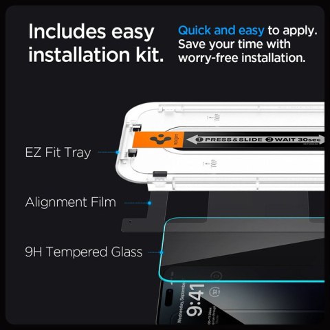 Spigen GLAS.TR EZ FIT Privacy - Szkło hartowane z filtrem prywatyzującym do iPhone 15 Pro Spigen GLAS.TR EZ FIT Privacy - Szkło hartowane z filtrem prywatyzującym do iPhone 15 Pro