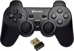 VAKOSS GAMEPAD BEZPRZEWODOWY USB Z FUNKCJĄ DUAL SHOCK PC/PS3 TRYB CYFROWY I ANALOGOWY GP-4705BK CZARNY