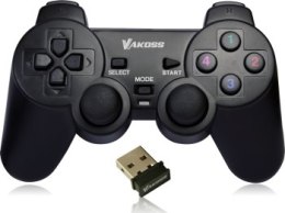 VAKOSS GAMEPAD BEZPRZEWODOWY USB Z FUNKCJĄ DUAL SHOCK PC/PS3 TRYB CYFROWY I ANALOGOWY GP-4705BK CZARNY
