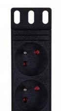 Listwa zasilająca A-LAN PZ081U (8 x UTE; 16 A (3680 W); 1 8m; kolor czarny)