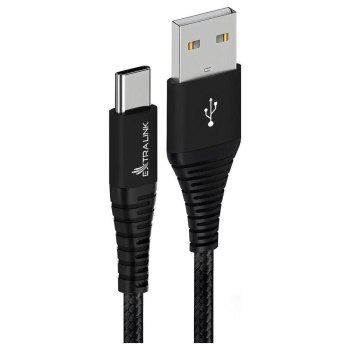 Extralink Smart Life Braided 15W USB Type-A to Type-C 2m 5V 3A czarny Extralink Smart Life Braided 15W USB Type-A to Type-C 2m 5V 3A czarny