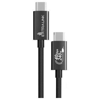 Extralink Smart Life USB-C - USB-C czarny 240W, 40Gbps, 200cm Extralink Smart Life USB-C - USB-C czarny 240W, 40Gbps, 200cm