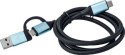 I-tec Kabel USB-C do USB-C ze zintegrowanym adapterem USB 3.0 dł. 100cm obsługa video 4K 60Hz zasilania do 100W transfer danych 