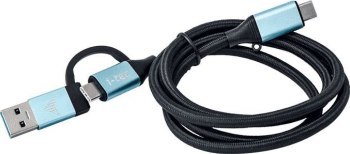 I-tec Kabel USB-C do USB-C ze zintegrowanym adapterem USB 3.0 dł. 100cm obsługa video 4K 60Hz zasilania do 100W transfer danych 