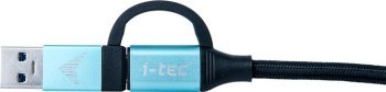 I-tec Kabel USB-C do USB-C ze zintegrowanym adapterem USB 3.0 dł. 100cm obsługa video 4K 60Hz zasilania do 100W transfer danych I-tec Kabel USB-C do USB-C ze zintegrowanym adapterem USB 3.0 dł. 100cm obsługa video 4K 60Hz zasilania do 100W transfer danych