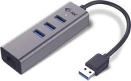 I-tec USB 3.0 Metal 3-portowy HUB USB 3.0 z adapterem Gigabit Ethernet RJ-45 10/100/1000 Mbps + 3x port USB 3.0