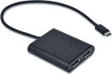 I-tec USB-C Dual Display Port Video Adapter 2x Display Port 4K Ultra HD kompatybilny z Thunderbolt3