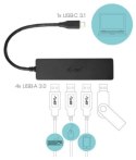 I-tec USB-C Slim pasywny HUB 4x USB 3.0 do podłączenia USB-A/USB-C