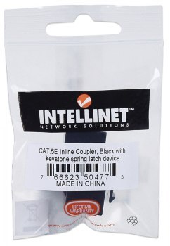 Intellinet 504775 Adapter/łącznik Keystone Cat5e UTP, czarny Intellinet 504775 Adapter/łącznik Keystone Cat5e UTP, czarny