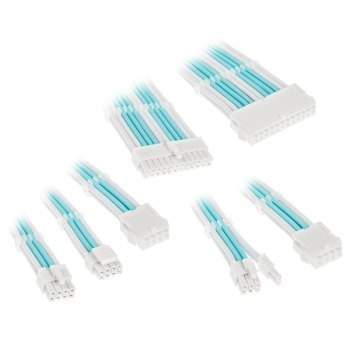 Kolink Core Adept Braided Cable Extension Kit - Brilliant White/Powder Blue Kolink Core Adept Braided Cable Extension Kit - Brilliant White/Powder Blue