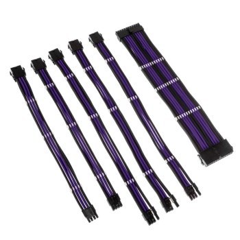 Kolink Core Adept Braided Cable Extension Kit - Jet Black/Titan Purple Kolink Core Adept Braided Cable Extension Kit - Jet Black/Titan Purple
