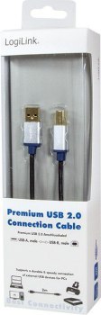 LogiLink USB-B 2.0m czarny LogiLink USB-B 2.0m czarny