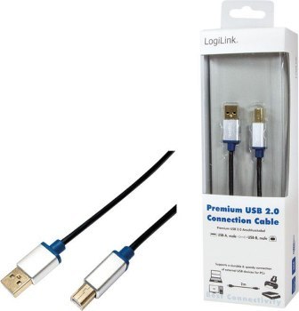 LogiLink USB-B 2.0m czarny LogiLink USB-B 2.0m czarny