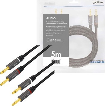 LogiLink audio, wtyk bananowy 5.0m LogiLink audio, wtyk bananowy 5.0m
