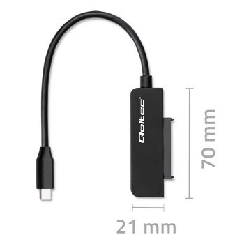 Adapter/Przejściówka SATA na dysk SSD HDD 2.5" USB-C Super speed 5Gb/s 2TB Qoltec Adapter/Przejściówka SATA na dysk SSD HDD 2.5" USB-C Super speed 5Gb/s 2TB Qoltec