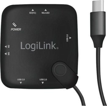 LogiLink 3-portowy USB-C z czytnikiem kart OTG LogiLink 3-portowy USB-C z czytnikiem kart OTG