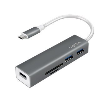 LogiLink 3-portowy USB-C z czytnikiem kart LogiLink 3-portowy USB-C z czytnikiem kart