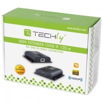 Techly 360899 Extender HDMI 1080p 60Hz HDBitT do 120m po skrętce Cat6, IR Techly 360899 Extender HDMI 1080p 60Hz HDBitT do 120m po skrętce Cat6, IR