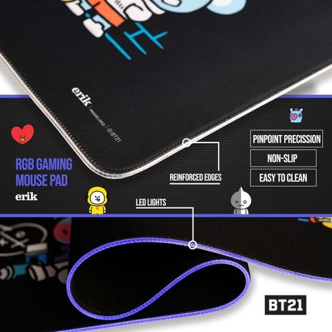 BT21 - Mata gamingowa / na biurko XXL z podświetleniem LED (90 x 40 cm) BT21 - Mata gamingowa / na biurko XXL z podświetleniem LED (90 x 40 cm)