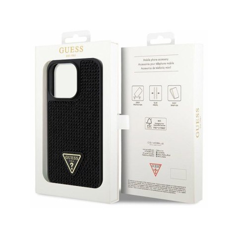 Guess Rhinestone Triangle - Etui iPhone 14 Pro (czarny) Guess Rhinestone Triangle - Etui iPhone 14 Pro (czarny)
