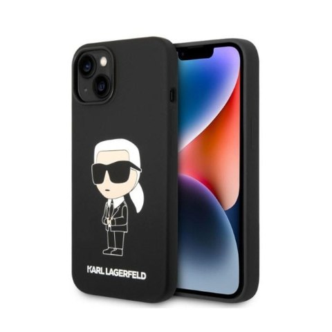 Karl Lagerfeld Silicone Ikonik MagSafe - Etui iPhone 15 / 14 / 13 (czarny) Karl Lagerfeld Silicone Ikonik MagSafe - Etui iPhone 15 / 14 / 13 (czarny)