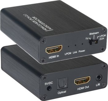 Techly 025749 Ekstraktor Audio 5.1CH Toslink/Analog 3.5mm 2CH z HDMI 4K Techly 025749 Ekstraktor Audio 5.1CH Toslink/Analog 3.5mm 2CH z HDMI 4K