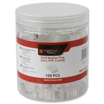 Techly 028894 Wtyk RJ45 Cat6 UTP na drut, 100 sztuk Techly 028894 Wtyk RJ45 Cat6 UTP na drut, 100 sztuk