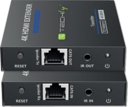 Techly 364187 Extender HDMI po skrętce Cat6/6a/7, 4K 60Hz, Zero Latecy, IR, do 70m