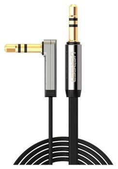 UGREEN kątowy miniJack 3,5mm AUX płaski 3m (czarny) UGREEN kątowy miniJack 3,5mm AUX płaski 3m (czarny)