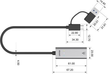 UNITEK ADAPTER USB-A/C - RJ45 2.5G ETHERNET (M/F) UNITEK ADAPTER USB-A/C - RJ45 2.5G ETHERNET (M/F)