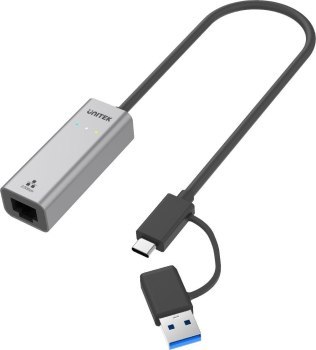 UNITEK ADAPTER USB-A/C - RJ45 2.5G ETHERNET (M/F) UNITEK ADAPTER USB-A/C - RJ45 2.5G ETHERNET (M/F)