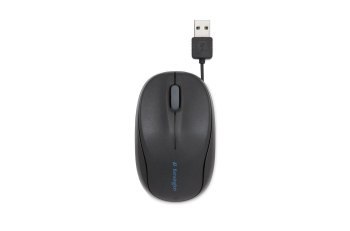 Mysz Kensington Pro Fit ze zwijanym kablem czarna Mysz Kensington Pro Fit ze zwijanym kablem czarna