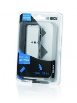 Hub IBOX USB 2.0 4-PORTY CZARNY IUHT008C (4x USB 2.0; kolor czarny)