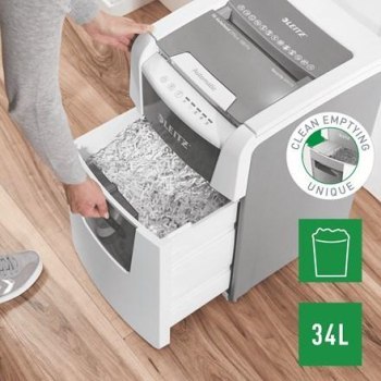 Niszczarka Leitz IQ AutoFeed 100 P4 100 kartek 34 l kosz Niszczarka Leitz IQ AutoFeed 100 P4 100 kartek 34 l kosz