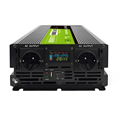 Green Cell - Przetwornica napięcia PowerInverter z wyświetlaczem LCD 24V na 230V 3000W/6000W Czysta sinusoida Green Cell - Przetwornica napięcia PowerInverter z wyświetlaczem LCD 24V na 230V 3000W/6000W Czysta sinusoida